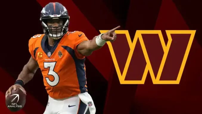 The Washington Commanders are ranked 6th in odds of bringing soon-to-be free-agent quarterback Russell Wilson to the franchise.